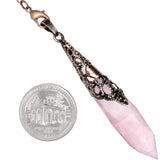 Rockcloud pendulo meditacion cuarzo rosado, uso para meditación y balance de energías.