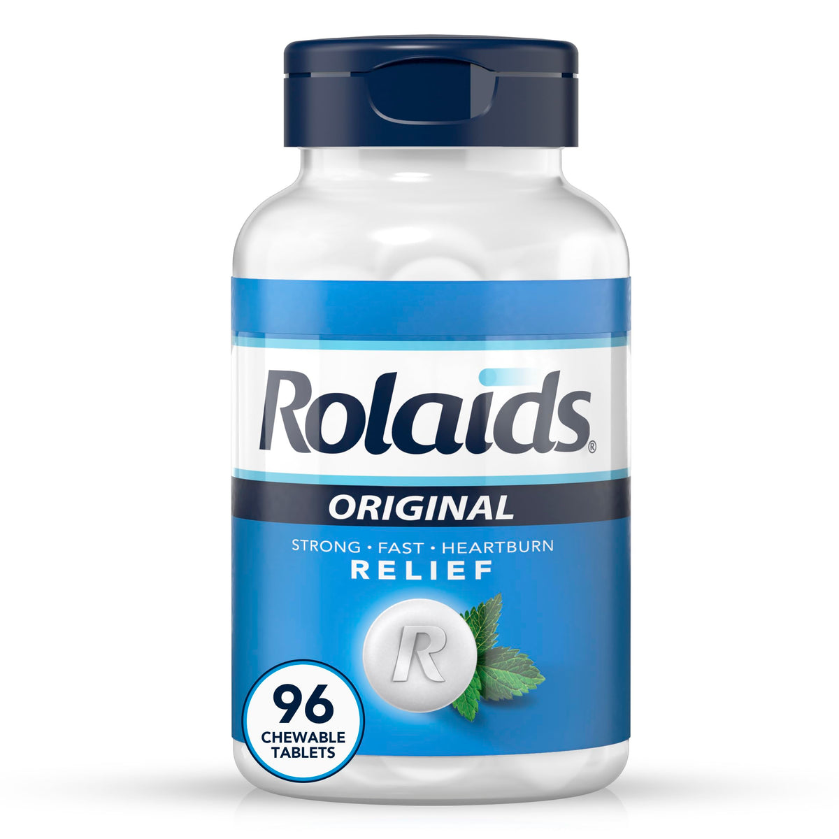 Rolaids Original Strength tabletas menta en frasco para alivio rápido de la acidez estomacal