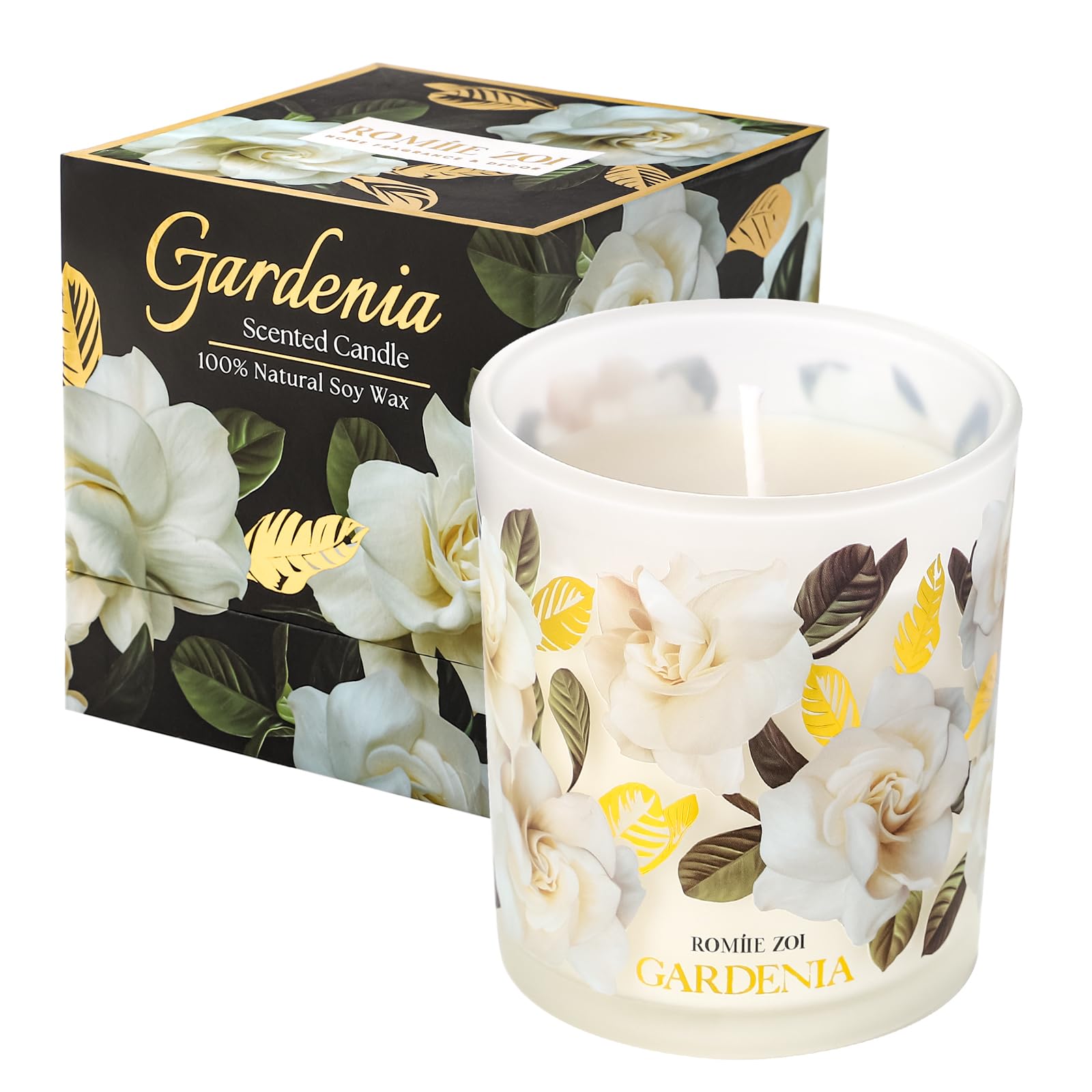 Vela ROMIIE ZOI Gardenia en tarro, aroma suave para cualquier habitación.