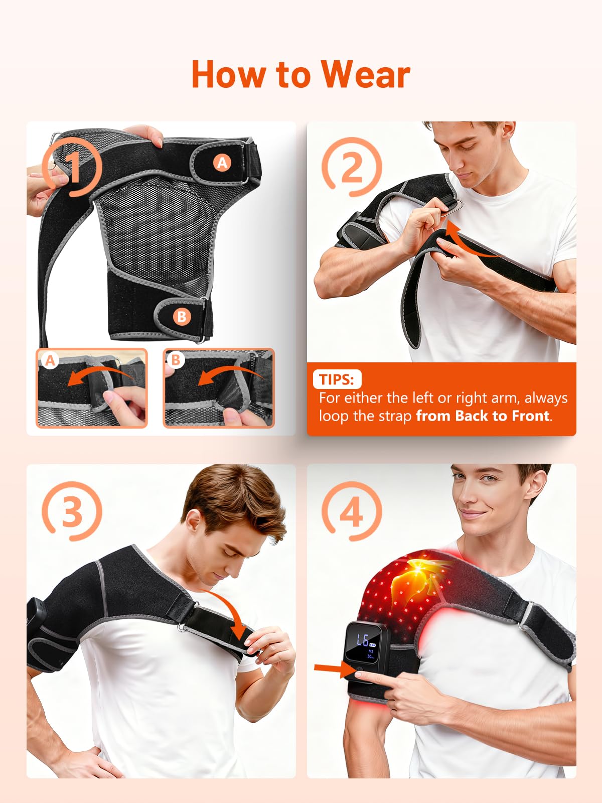 ROMISA control remoto inalámbrico para ajustar intensidad y calor.