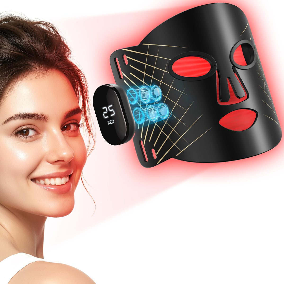 ROMISA mascarilla con luz roja 630nm para cobertura facial uniforme