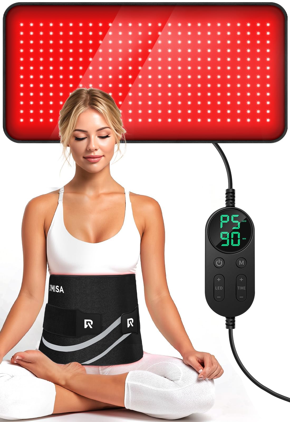 ROMISA Manta de terapia con luz roja 850nm para espalda, uso relajante