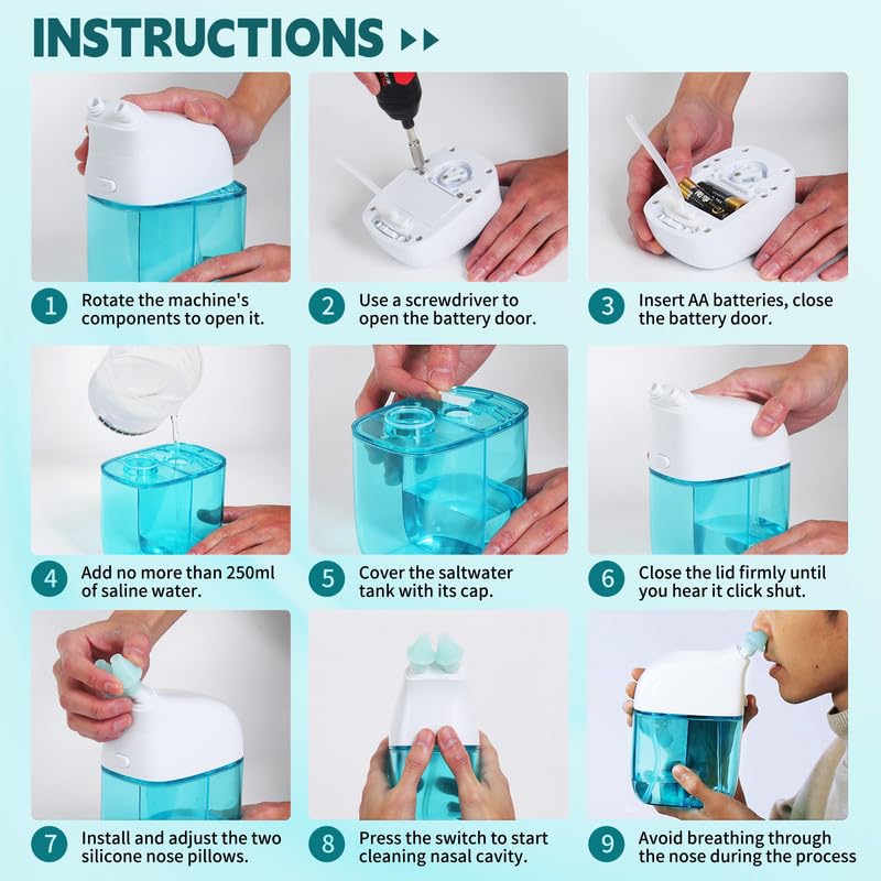 Guía Ronfnea para usar agua destilada en la irrigación nasal.