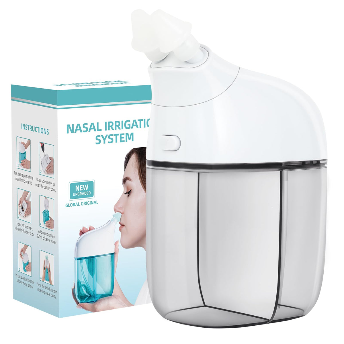 Ronfnea sistema nasal con cámara de lavado dual para limpieza profunda