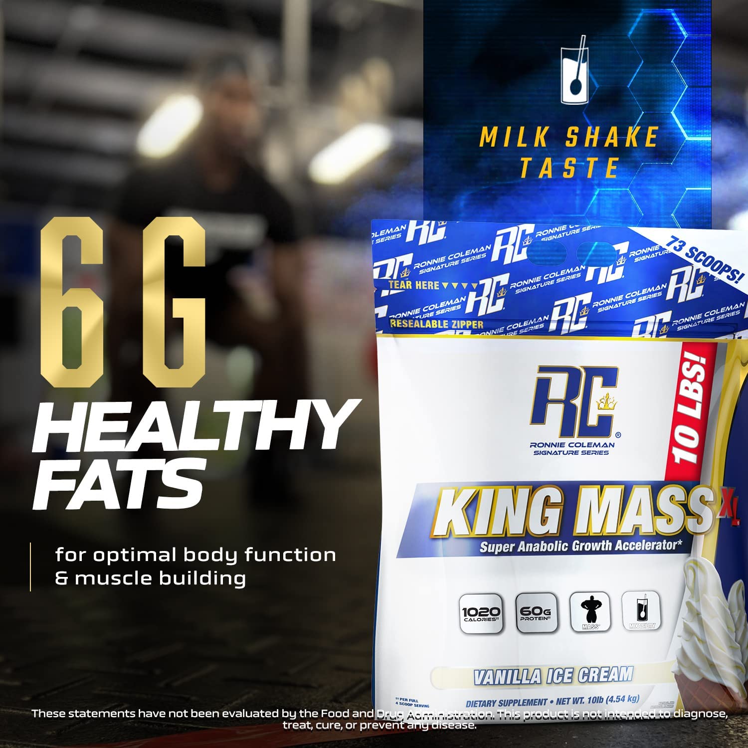 Dosificador King Mass XL con porciones precisas para ganar consistencia.