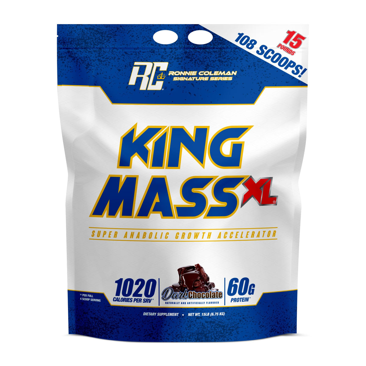 King Mass XL de Ronnie Coleman, lata chocolate, ideal para aumentar la masa muscular