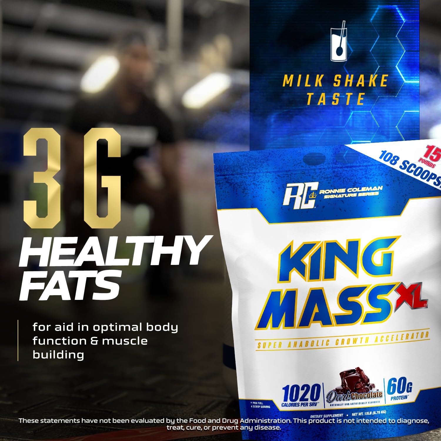 Batido cremoso King Mass XL preparado con leche para una merienda rica