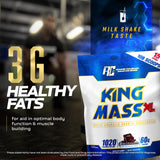 Batido cremoso King Mass XL preparado con leche para una merienda rica