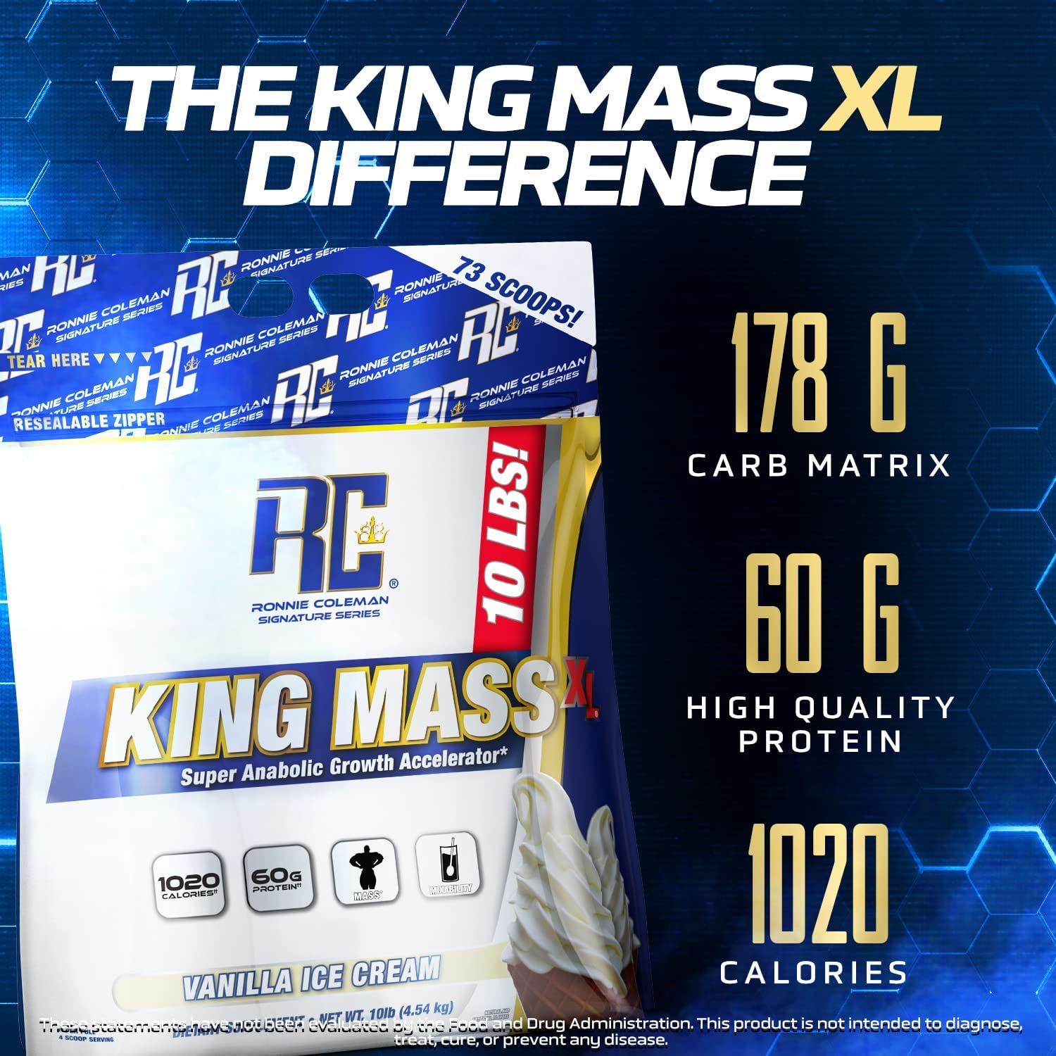 Batido King Mass XL con sabor cacao oscuro para aumentar ingesta calórica.