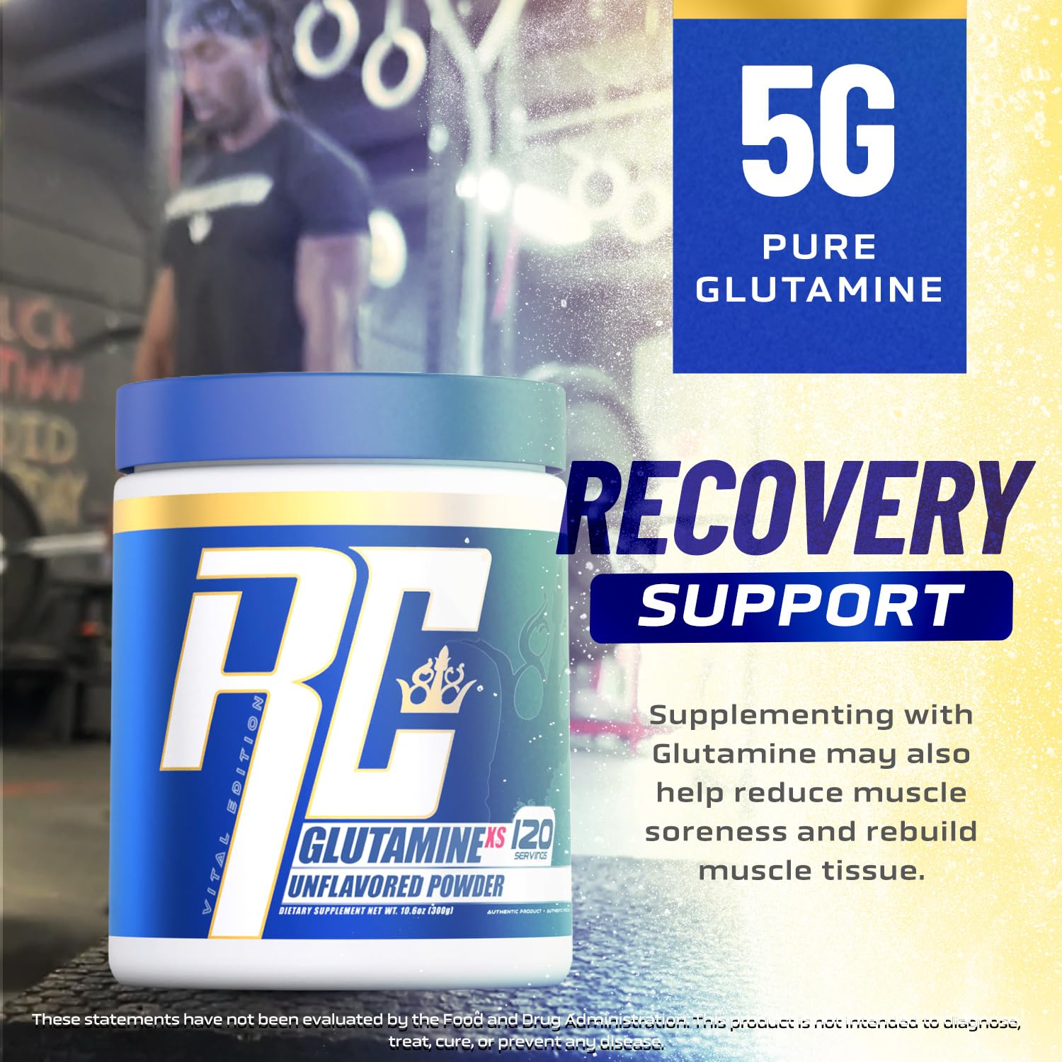 Ingrediente clave L-Glutamina de Ronnie Coleman para soporte aminoácido.