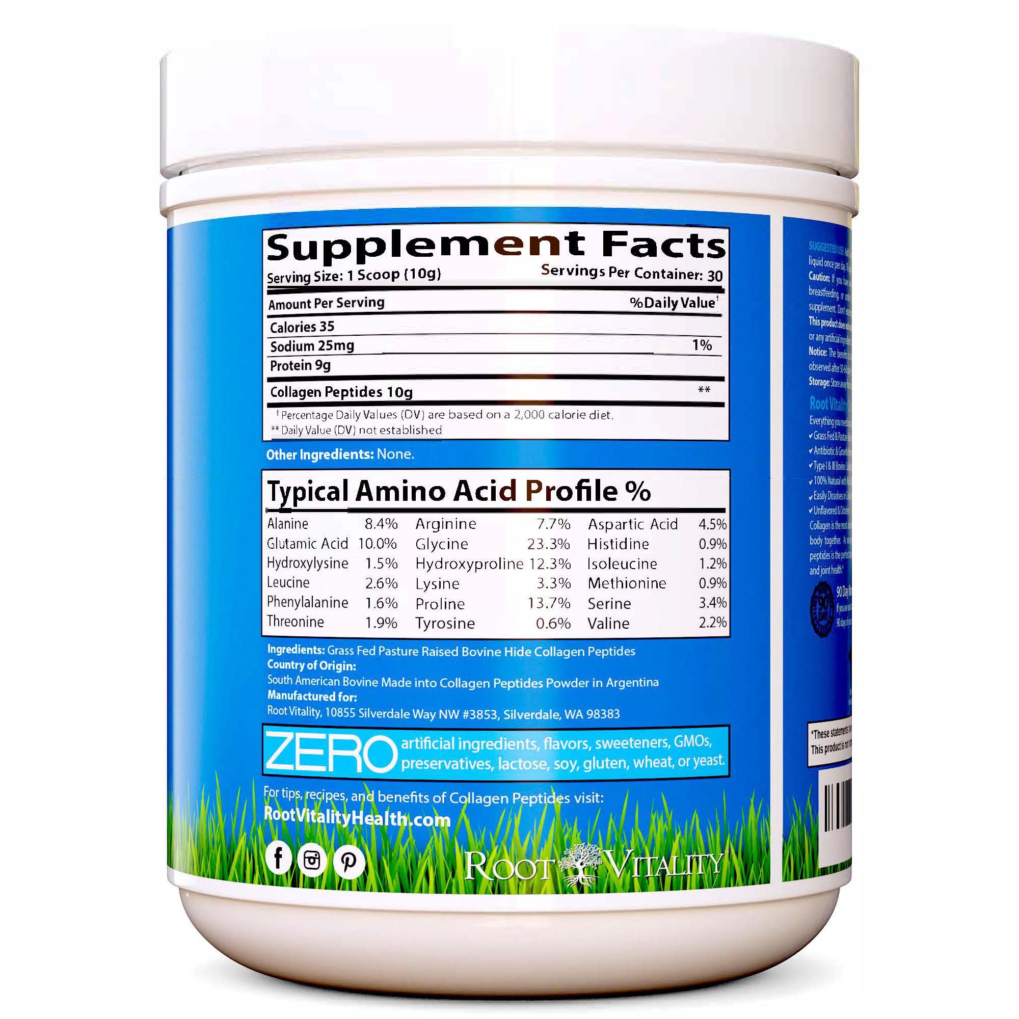 Root Vitality Polvo Colageno para Cafe Crema enriquece tu cafe diario