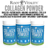 Root Vitality Polvo Colageno Sin Sabor añade a cualquier bebida sin alterar el gusto