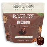 Rootless cacao-crujiente: empaque de porciones, ideal para ritual diario.