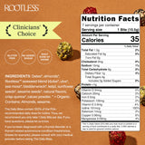 Rootless mezcla-ingredientes cacao-algas-frutos: aporte nutritivo diario.