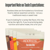 Rootless textura-crujiente: experiencia sensorial agradable en cada bocado.
