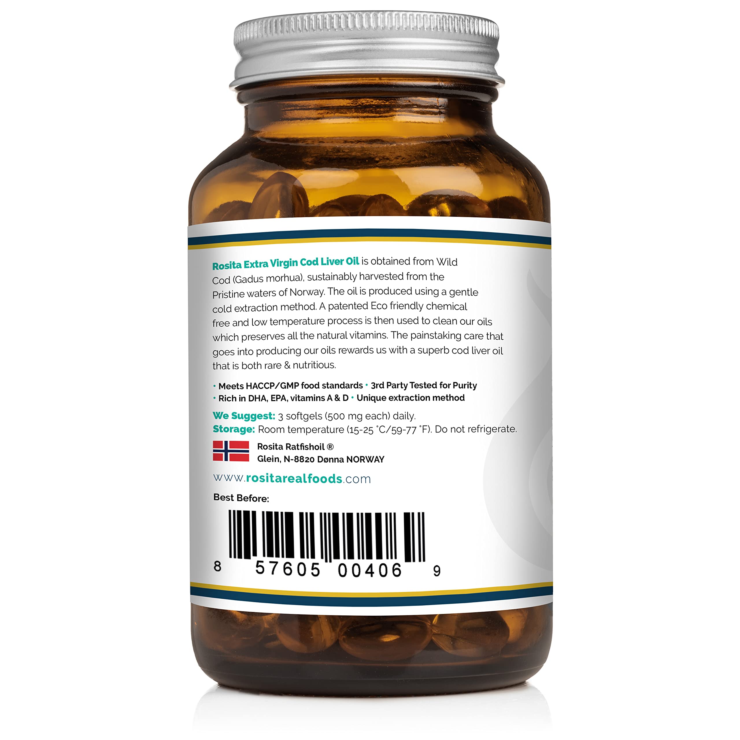 Rosita Real Foods etiqueta ingredientes clave para consulta rápida de beneficios.