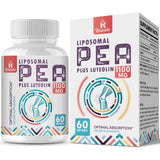 Rosmolo liposomales PEA con luteolina, cápsulas blandas frente a la botella, uso diario.