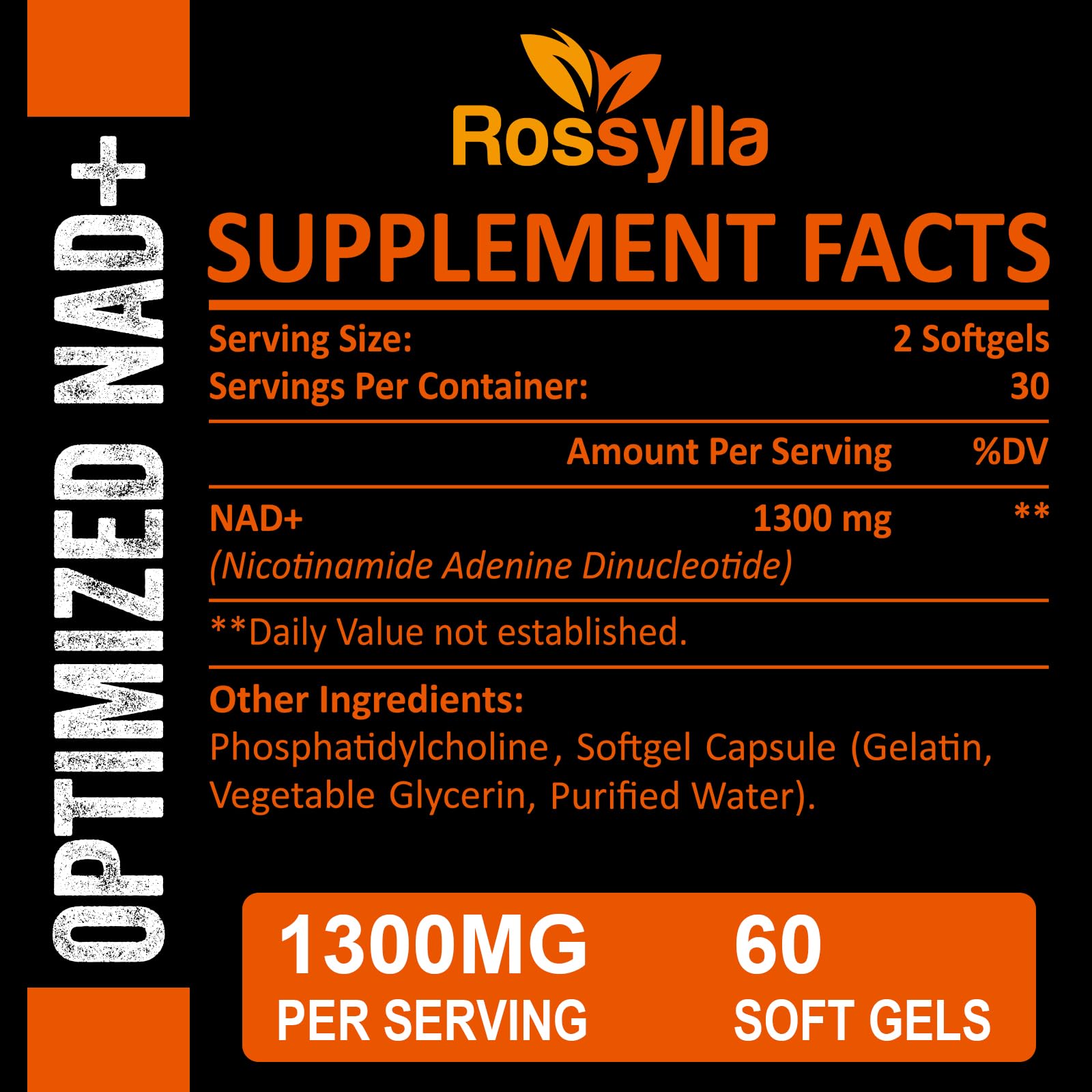 Cápsulas Rossylla NAD+ liposomales, consumo diario fácil y práctico