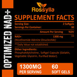 Cápsulas Rossylla NAD+ liposomales, consumo diario fácil y práctico