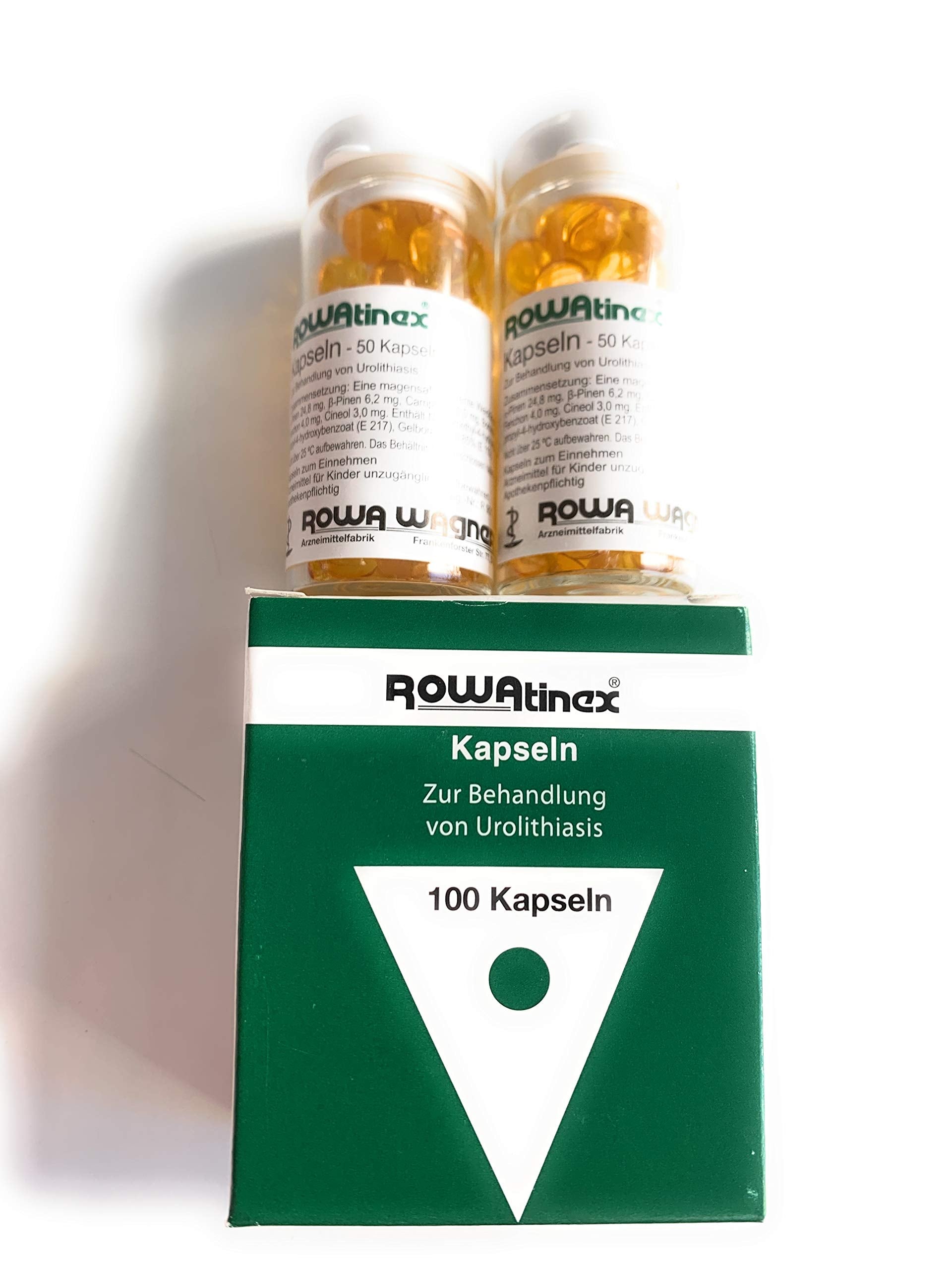 Rowatinex de Rowa, cápsulas en botella de 100, apoyo natural para el tracto urinario.