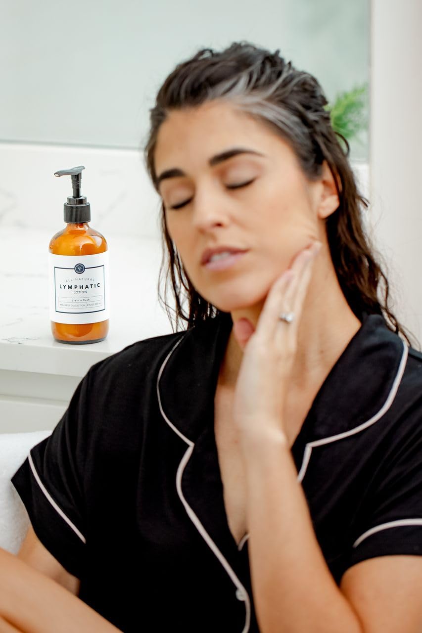 Rowe Casa Organics Loción Linfática – absorción rápida para piel suave y nutrida.