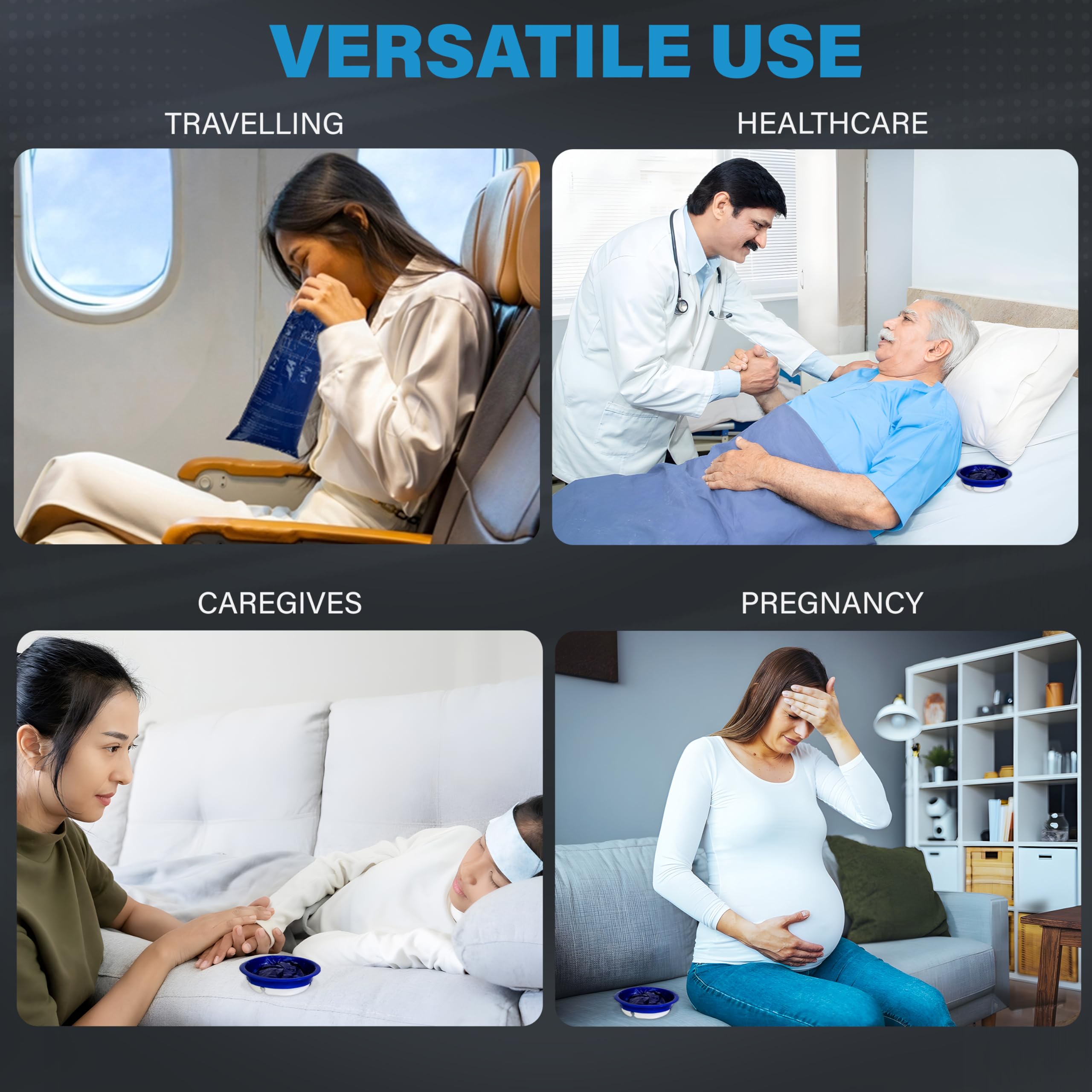 Bolsas emesis ROXALACE para viajes y desplazamientos.
