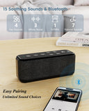 Roxicosly Máquina de sonido Bluetooth, controles visibles para personalizar audio.