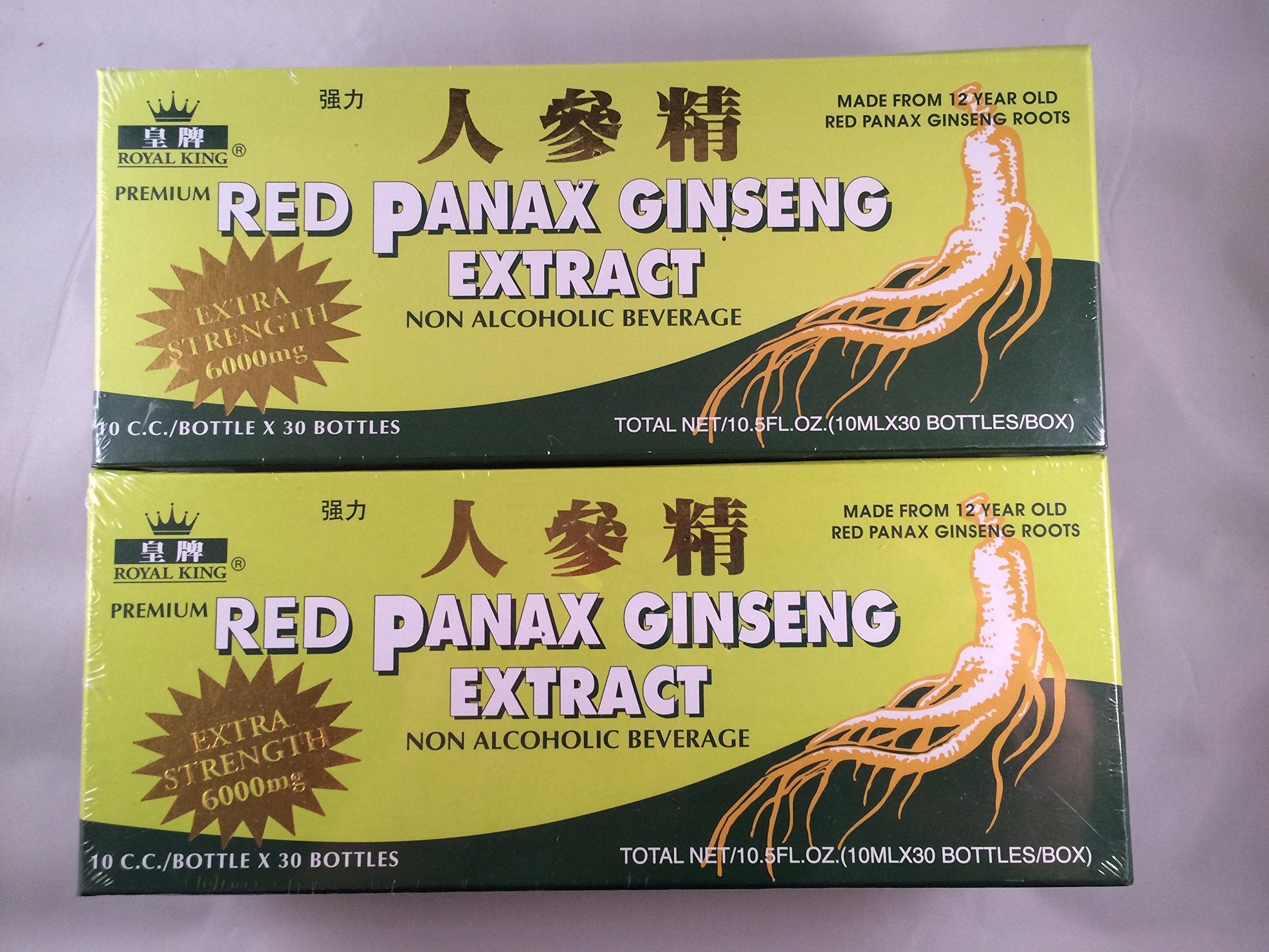 Royal King ginseng rojo, paquete de 60 botellas, opción de consumo diario para vitalidad sostenida.