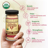 Royal Maca Powder en batido verde aporta sabor suave y energía sostenida.