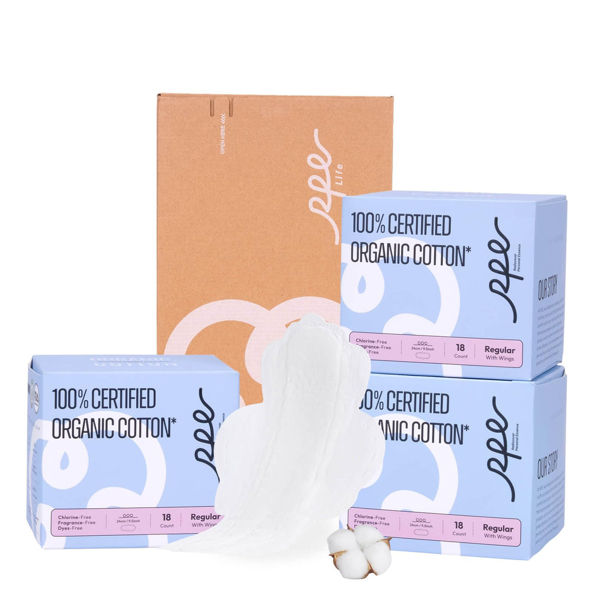 RPE Life, capa superior de algodón orgánico para piel suave y cómoda.