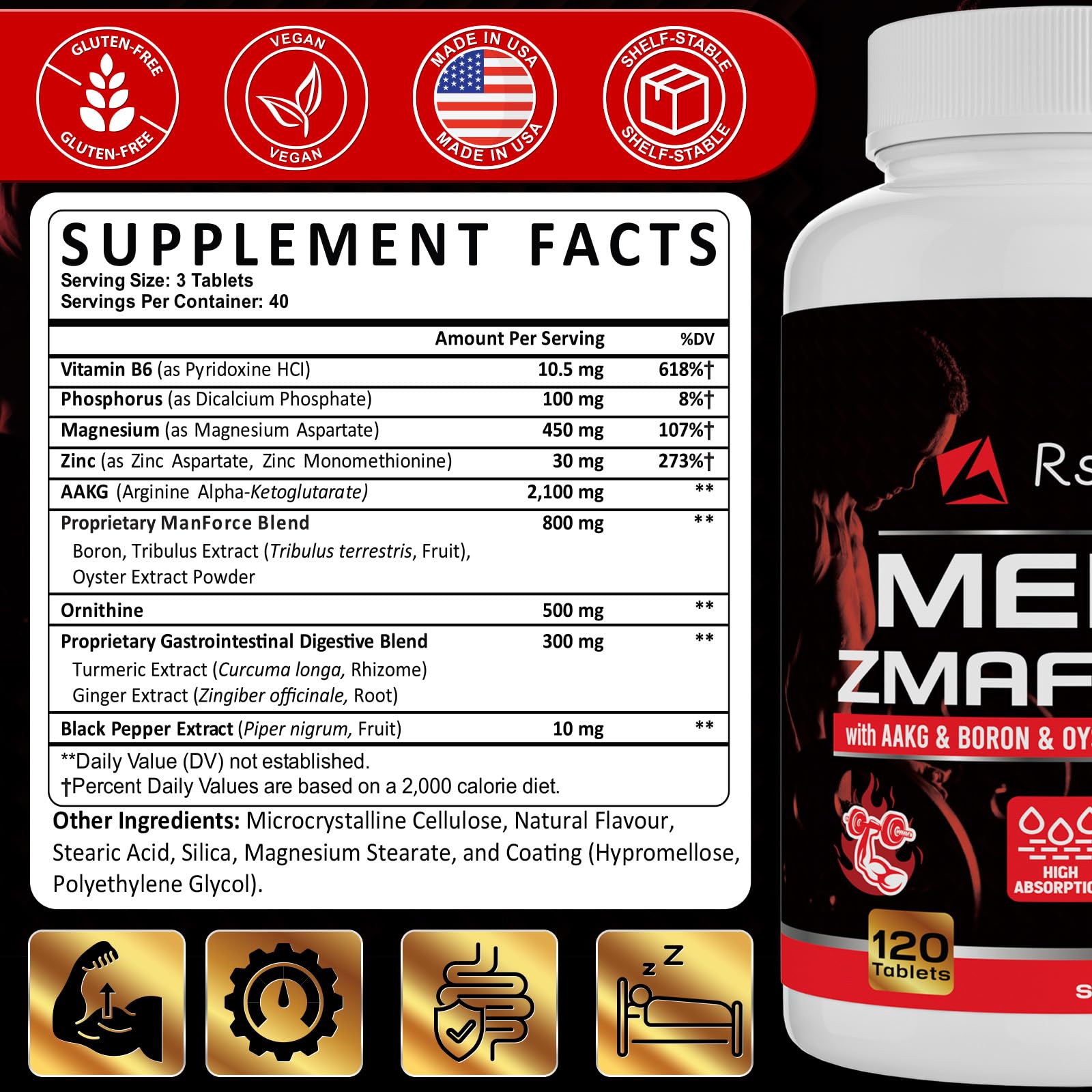 Rsferou ZMAFORCE: etiqueta-frontal, información clara sobre uso y beneficios.