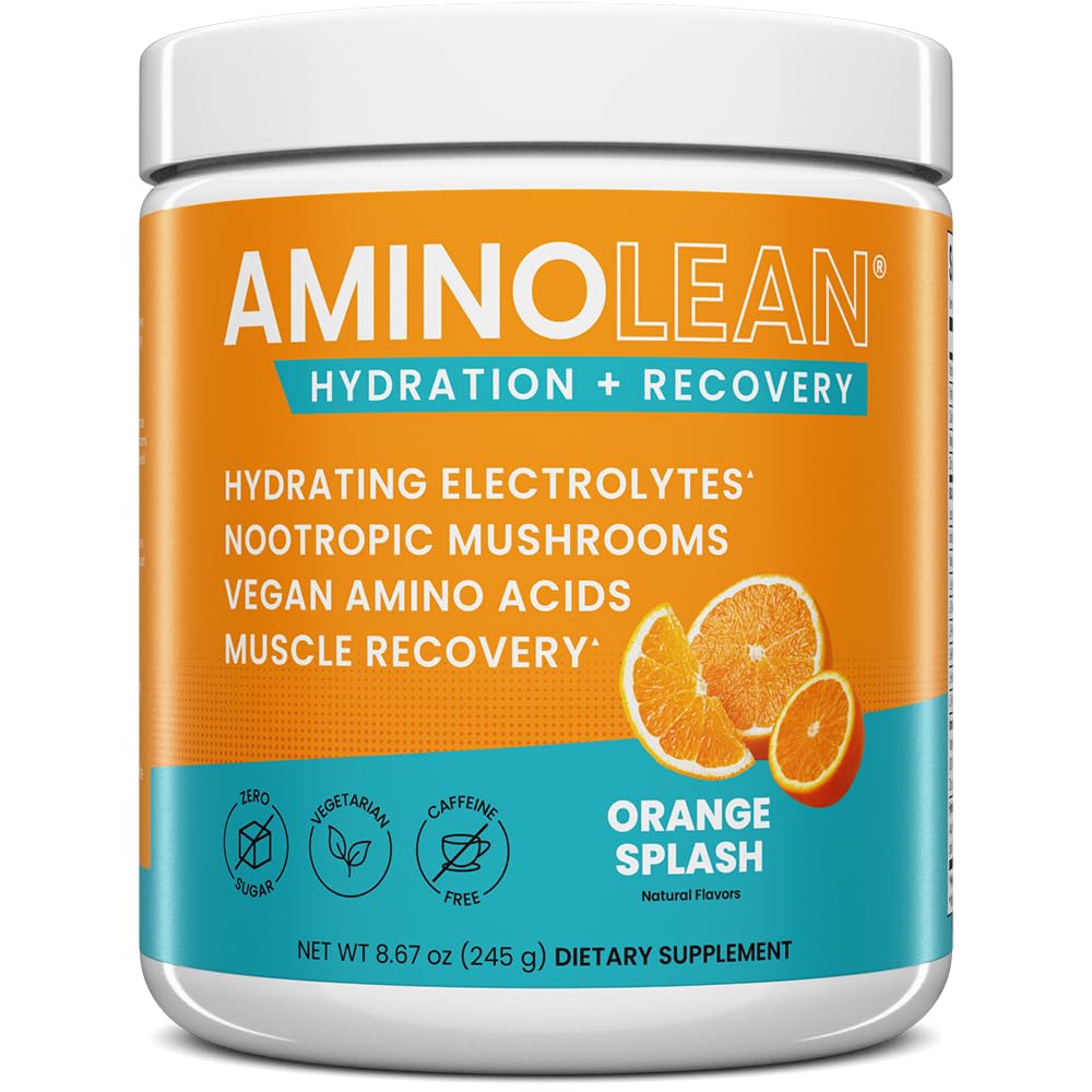 AminoLean de rsp-nutrition vertiendo en vaso para hidratación y recuperación