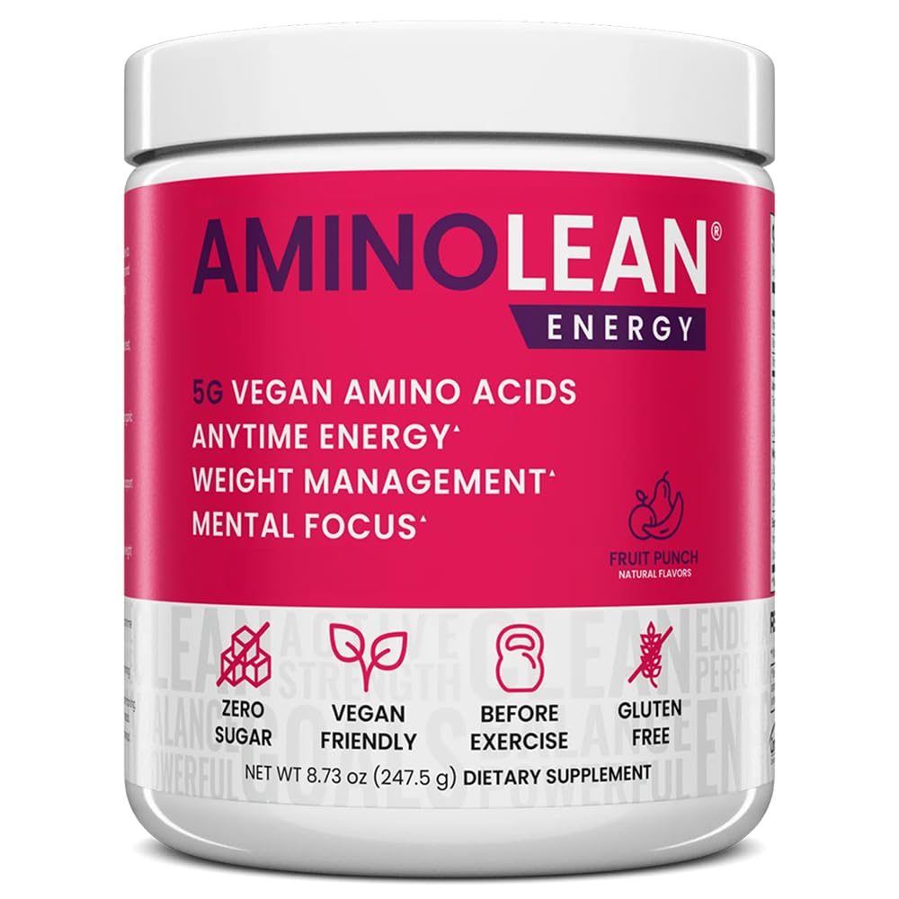 AminoLean de RSP NUTRITION: envase frontal para energía de entrenamiento.
