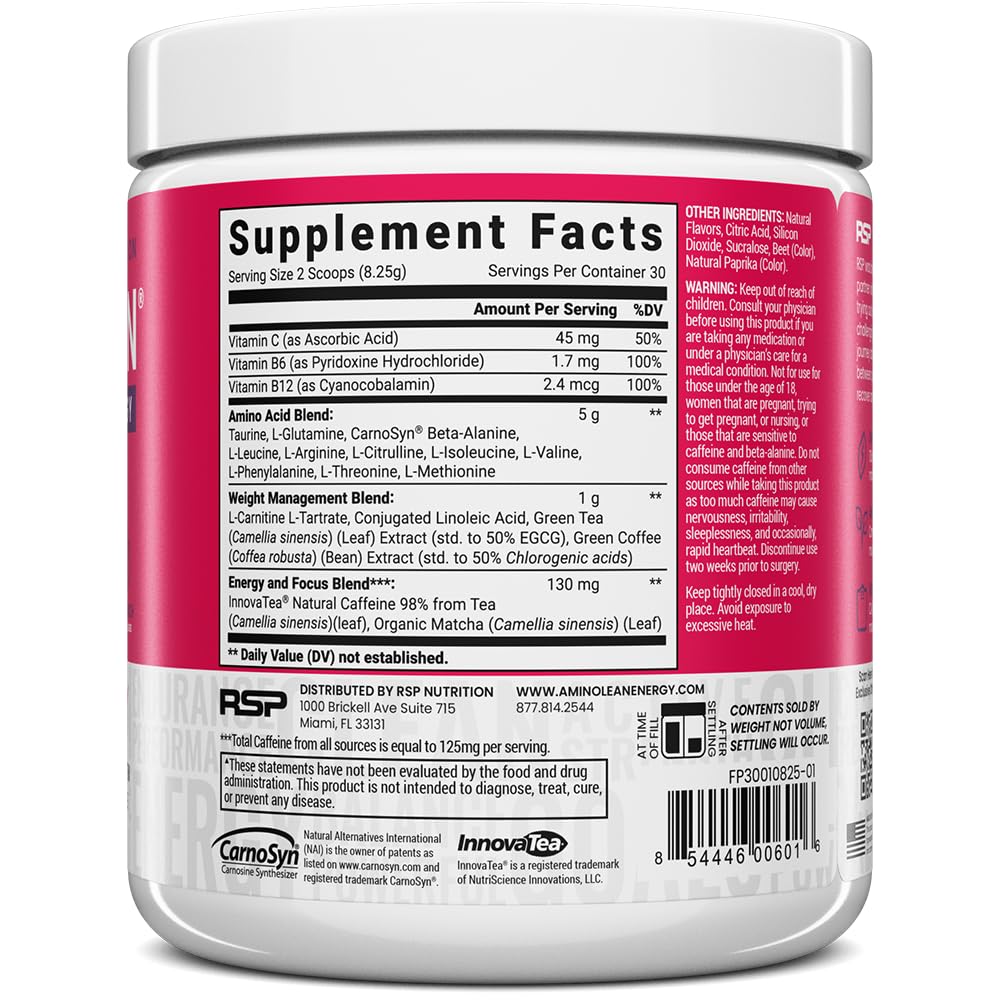 AminoLean: etiqueta detallada con aminoácidos veganos y EAAs.