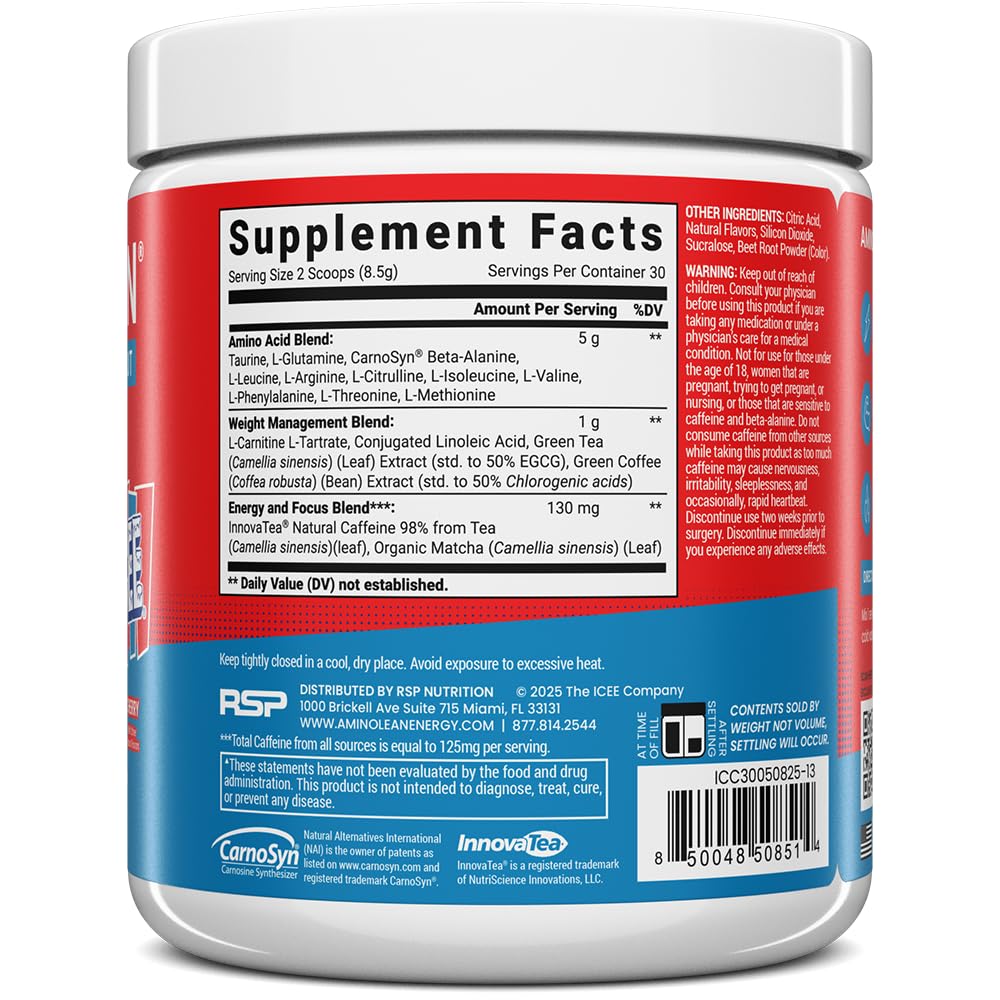 RSP NUTRITION AminoLean ICEE cuchara lista para mezclar y entrenar