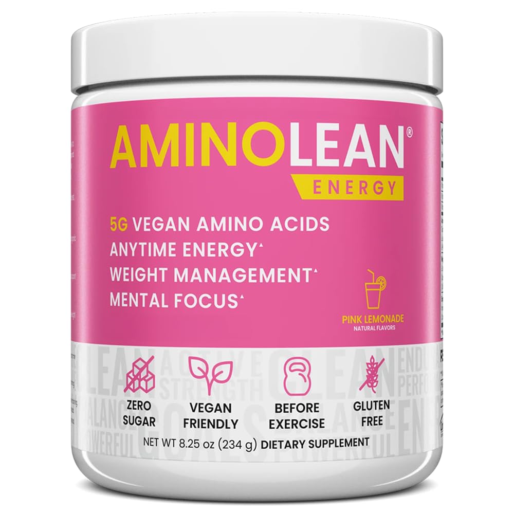 AminoLean en lata para preentrenamiento brinda energía limpia y enfoque