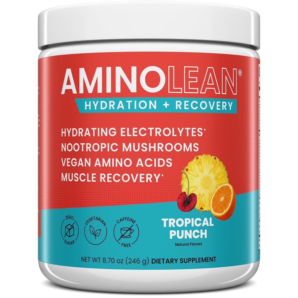 AminoLean Recovery de RSP NUTRITION, botella vertiendo para hidratación rápida tras entreno