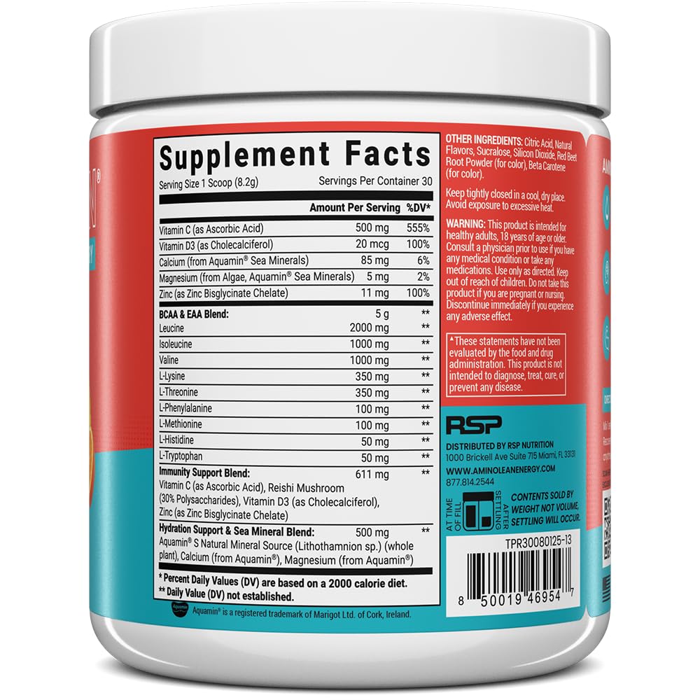 AminoLean Recovery, primer plano de textura y color ligero