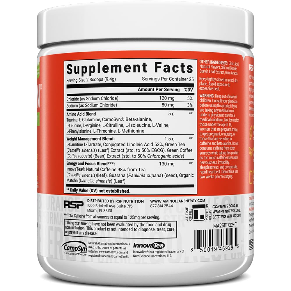 AminoLean sin sucralosa, endulzado naturalmente para sabor mango.
