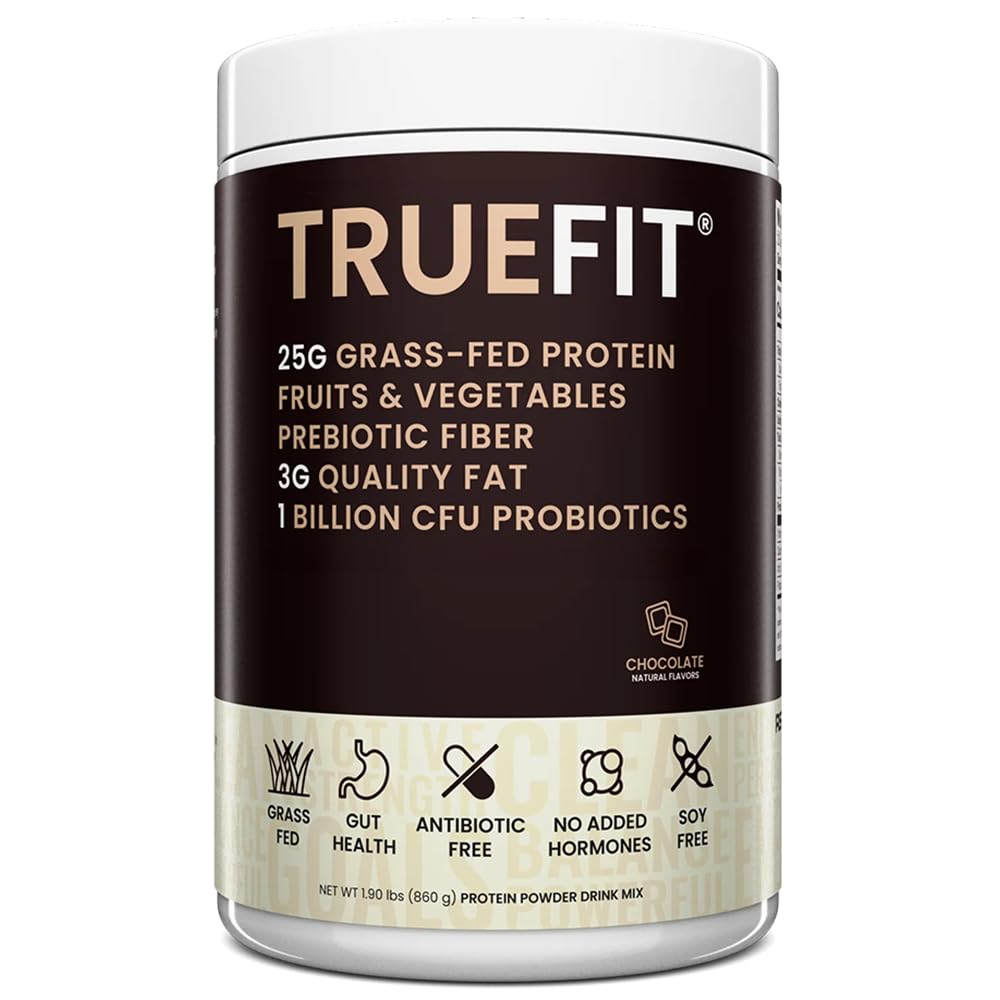TrueFit de RSP Nutrition en bote; proteína de alta fibra para apoyar la digestión.