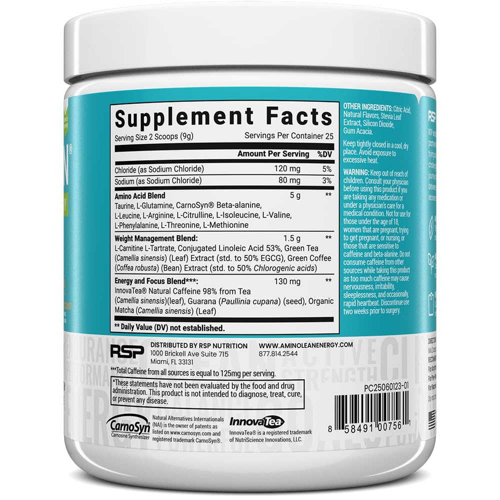 Sabor piña coco de RSP Vegan AminoLean, experiencia refrescante.