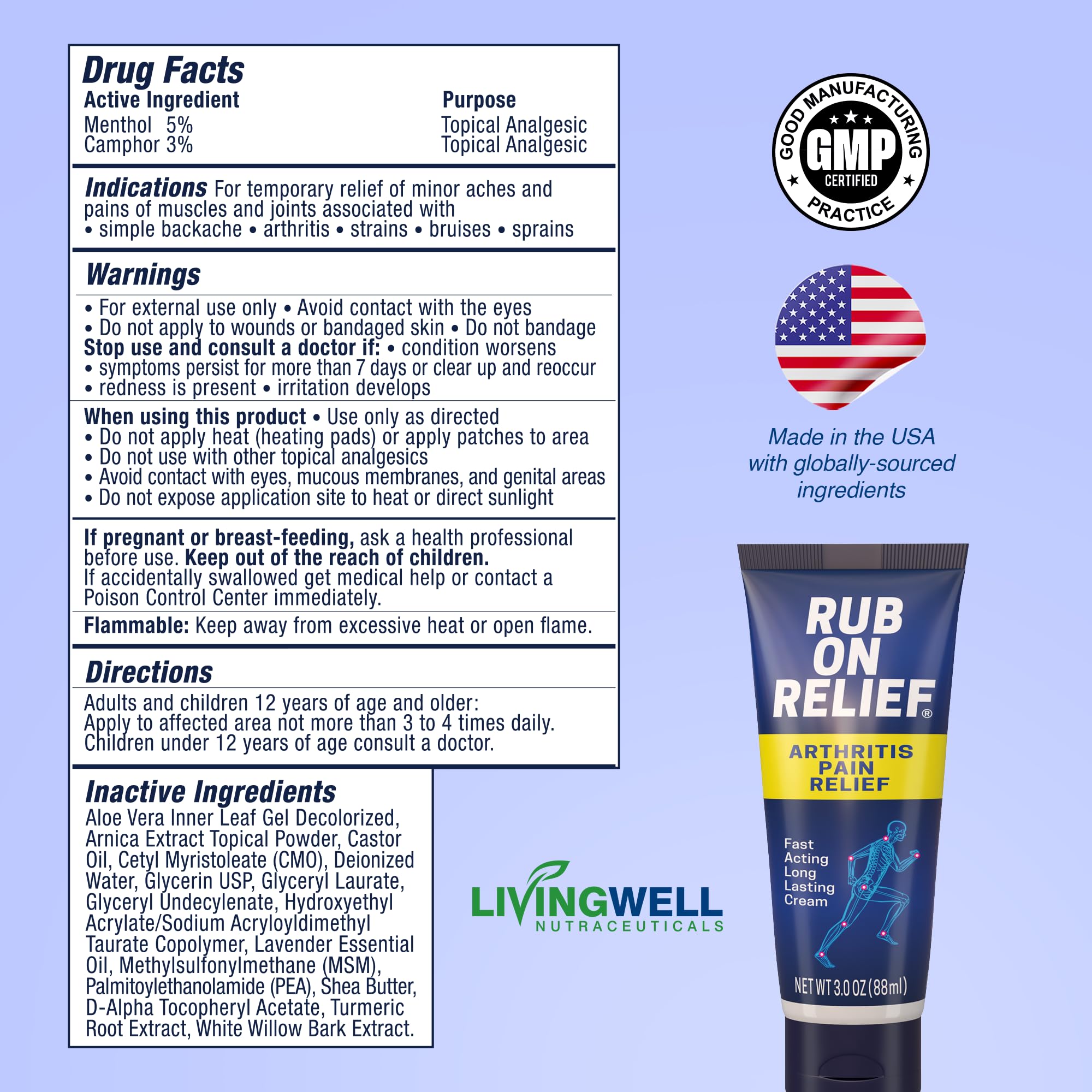 RUB ON RELIEF absorción rápida sin grasa para uso diario