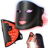 RubraVive Máscara LED roja iluminando el rostro para suavizar arrugas.