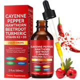 Gotas Ruduwu de pimienta cayena en botella, posible apoyo a metabolismo y energía.