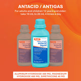 Rugby Antacido Liquido Original, medidor en ml para dosis precisa.