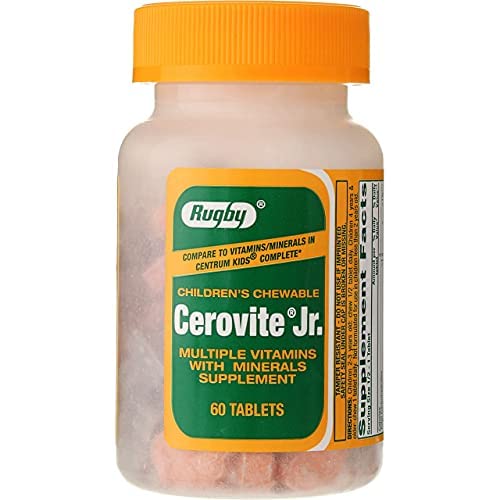 Rugby Cerovite Jr. envase de 60 tabletas, solución conveniente para la rutina diaria.