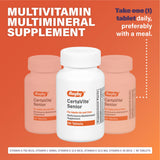 Rugby CertaVite Senior, botella trasera, información de nutrientes multiminerales.