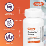 Rugby CertaVite Senior, tableta en mano, dosis diaria para adultos 50+.