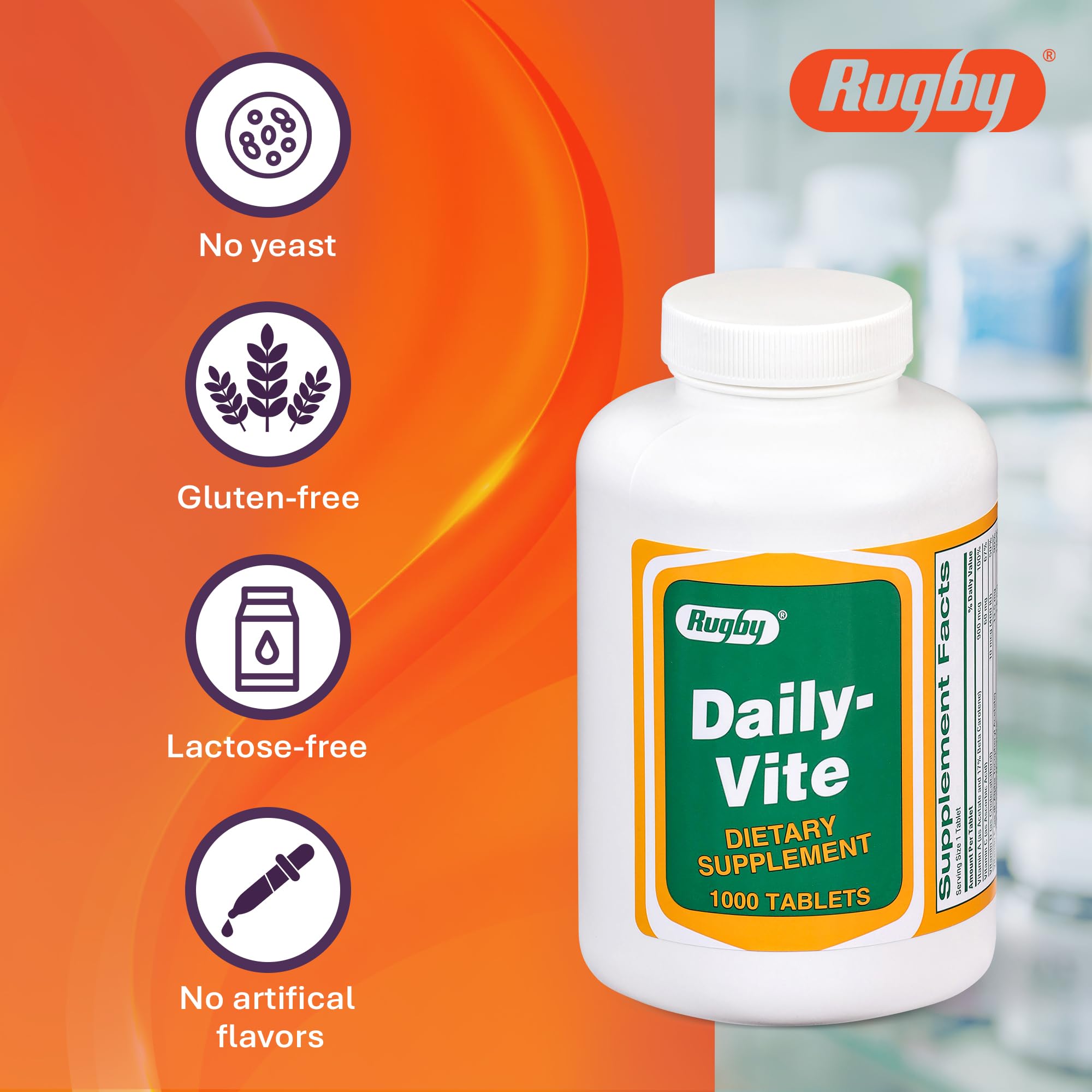 Rugby Daily-Vite etiqueta nutricional con vitaminas clave.