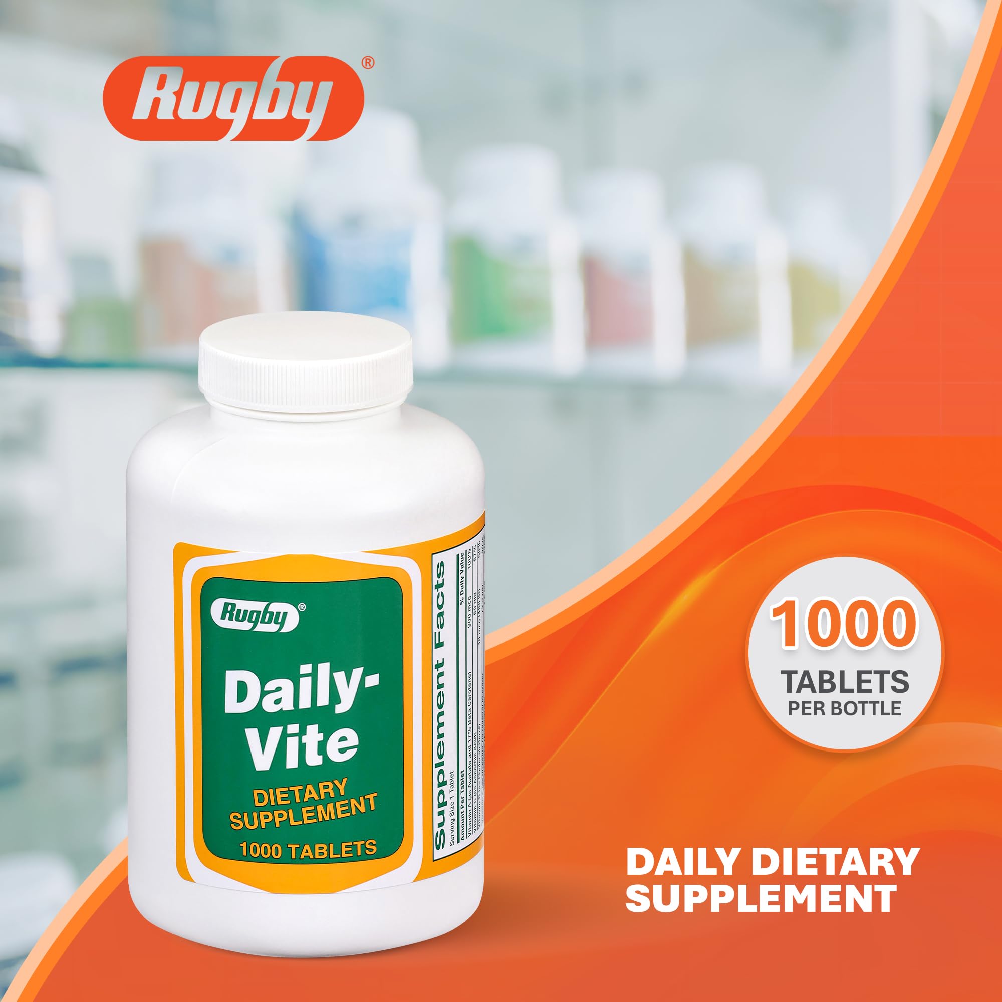 Rugby Daily-Vite tabletas en primer plano muestran vitaminas esenciales.